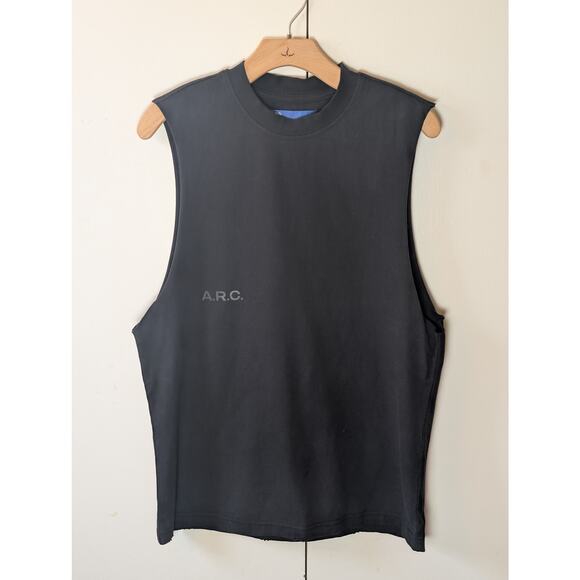 A.R.C Vintage Wash Comfort Cut Off Black Muscle T-Shirt - Picture 4 of 12
